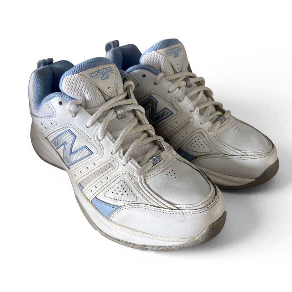 New Balance 409 WX409SWL2 Women's Size 9 White Blue Training Walking Shoes